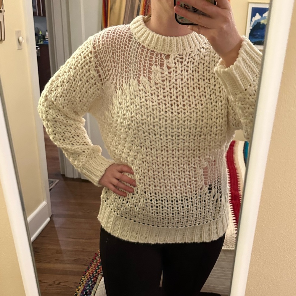 Pixie Market Multi-stitch Fisherman Sweater